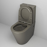Унитаз GR-4480GSMS Color (620*365*810) ХАКИ МАТОВЫЙ напольный БЕЗОБОДКОВЫЙ с тонкой крышкой, 2 места