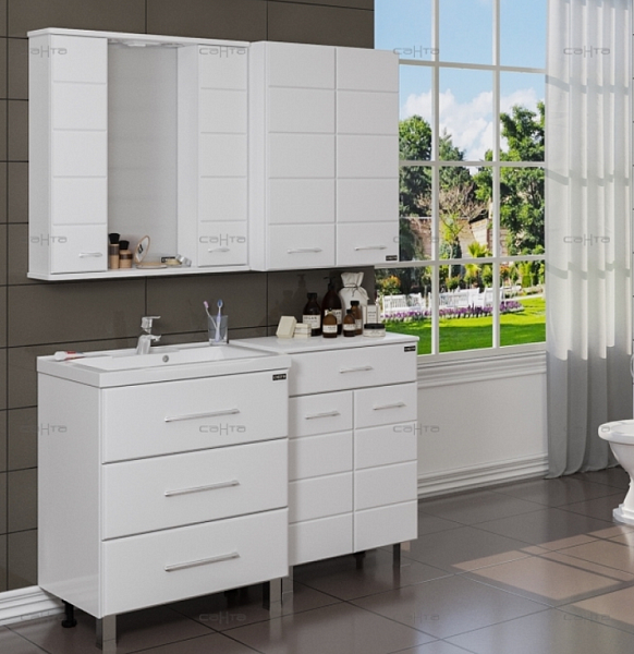 Тумба под раковину Омега 70 напольная с 3 ящиками Санта 207039л