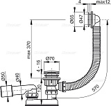 Сифон для ванны AlcaPlast A505CRM-100