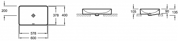 Накладная раковина Jacob Delafon Vox 60х40 см EVF102-00