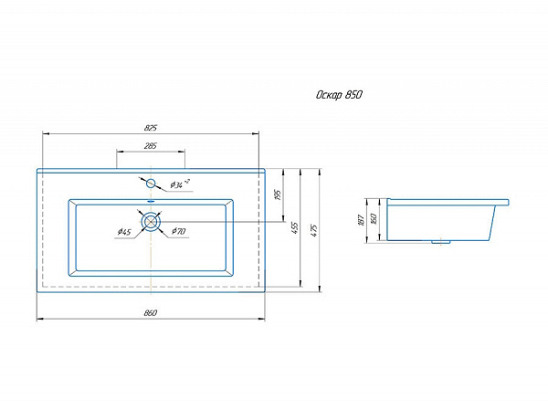Раковина Оскар 85 SD-00000381