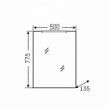 Зеркальный шкаф Стандарт 50, со светом Санта 113015