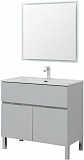 Тумба под раковину Aquanet Алвита new 90 1 ящик, 2 дверцы, серый 00303913