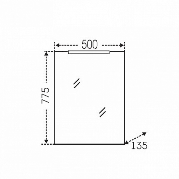 Зеркальный шкаф Стандарт 50, со светом Санта 113015