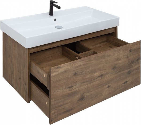 Тумба под раковину Aquanet Nova Lite 100 дуб рустикальный (1 ящик) 00249520