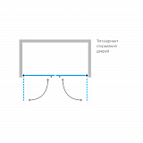 Душевая дверь "KOLLER POOL" двухсекционная  NEON ND90C 900x1900 прозрачная Transparent  6мм CALC FREE хром