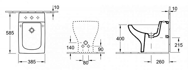Биде напольное Villeroy & Boch La Belle 544700R1 alpin