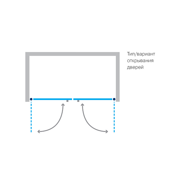 Душевая дверь "KOLLER POOL" двухсекционная  NEON ND90C 900x1900 прозрачная Transparent  6мм CALC FREE хром
