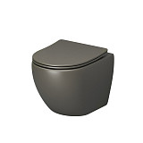 Унитаз GR-4455GSMS Color (485*365*360) ХАКИ МАТОВЫЙ подвесной БЕЗОБОДКОВЫЙ с тонкой крышкой