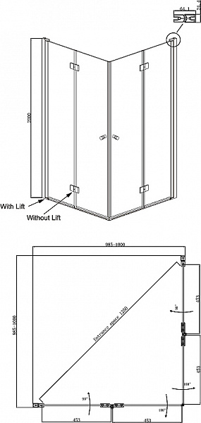 Душевое ограждение Ambassador Nord 13011109