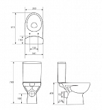Унитаз-компакт Cersanit Parva New Clean On S-KO-PA011-3/6-Con-DL-w напольный безободковый с микролифтом 