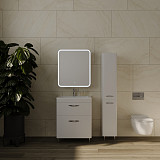 Тумба напольная Style line Каре 70, 2 ящика, Люкс белая, под раковину, PLUS