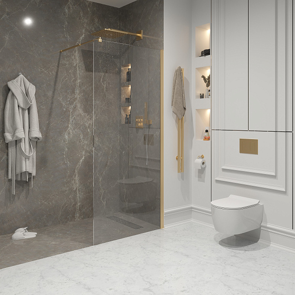 Душ. перегородка NG-643-90 GOLD (90x195), 1 место