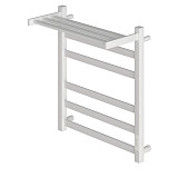 Полотенцесушитель электрический Point Меркурий PN83856PW П5 500x600 с полкой, диммер справа, белый