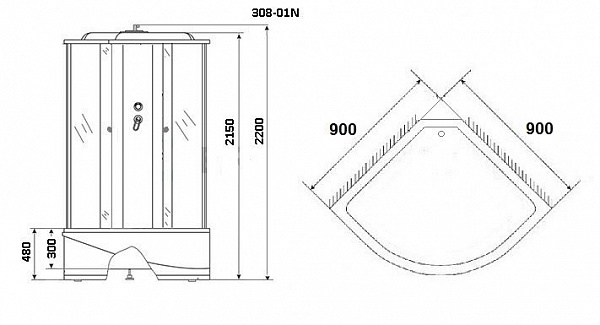Душевая кабина Niagara Ultra  NG-308-01N Мозаик