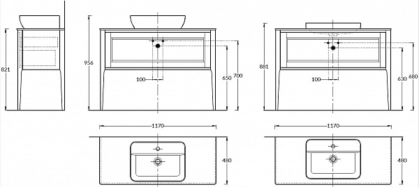 Тумба Kerama Marazzi PLAZA Classic Neo напольная с ящиком 120, орех
