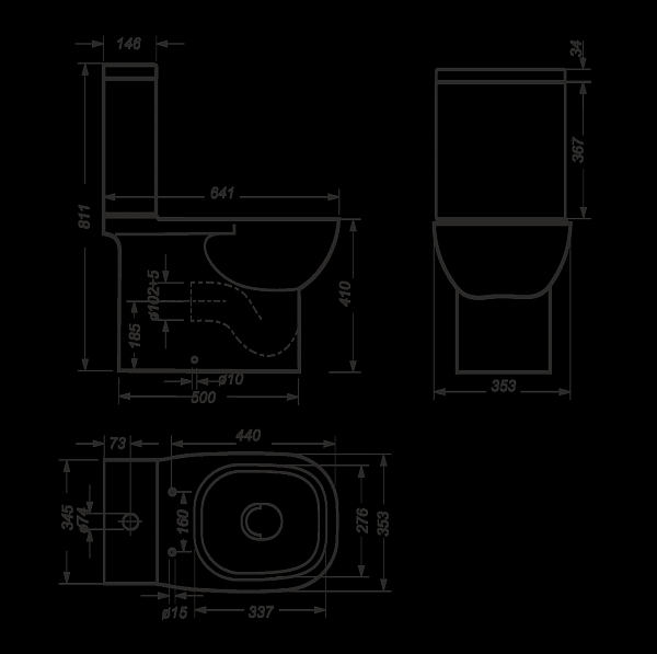 Унитаз напольный Sanita Lux Quadro QDRSLCC01151022