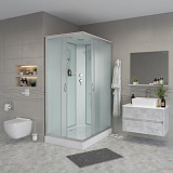 Душ.каб. NG-43285-14Q (1200х800х2150) низкий поддон(13см) стекло МАТОВОЕ 3 места