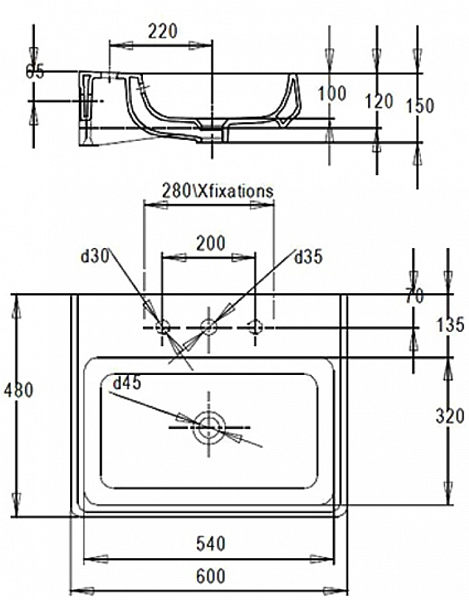 Раковина Jacob Delafon Fit 60X48 E1188-00