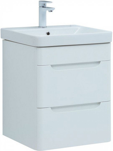 Тумба под раковину Aquanet София 50 белый глянец (2 ящика) 00274171