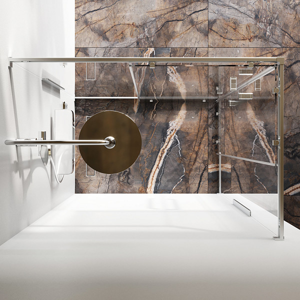 W84G-403-12080-MТ Душевое ограждение Func Square Slide 120х80, мат хром, прозрачное