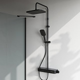 F078F722 Func, душ.система: см-ль-полка д/ванны/душа, душ.штанга, верхн. душ квадр., ручн.душ, черн.