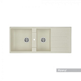 Мойка для кухни Aquaton Торина прямоугольная с крылом и дополнительной чашей жемчуг 1A712032TR240