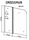 Стеклянная шорка на ванну Grossman  150х100 см GR-101