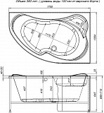 Акриловая ванна Aquanet Capri 170x110 R (с каркасом) 00205387