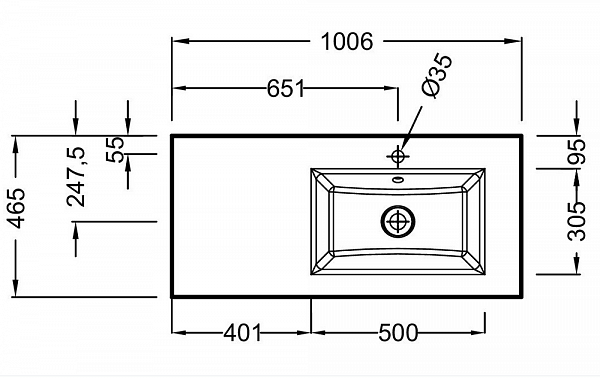 Раковина Jacob Delafon Vox 100x46 см EB2103-DD4