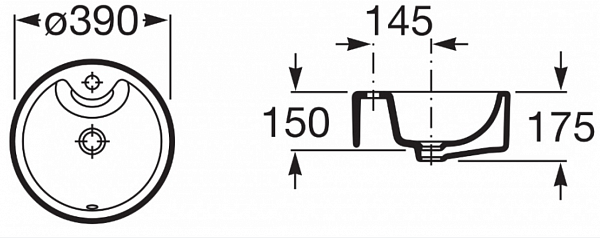 Раковина Roca Terra 39х39 32722T000