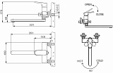 Смеситель для ванны c длинным изливом Bravat Pure F6105161C-01A