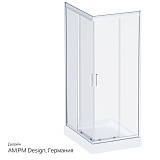 W90G-404-100280-MT Gem душ.ограждение 100х80 прям.,стекло прозрачное, профиль мат.серебро,без поддон