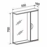Зеркало со шкафчиком Emmy Милли (Универсальное) 55х70