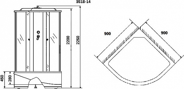 Душевые кабины Niagara Classic NG-3518-14