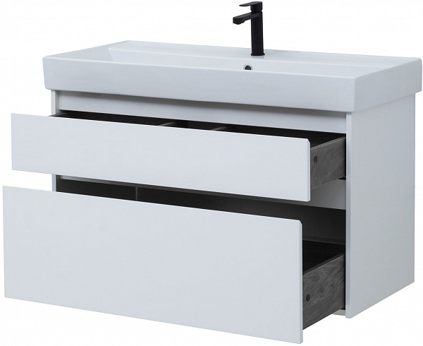 Тумба под раковину Aquanet Nova Lite 100 белый (2 ящика) 00242581
