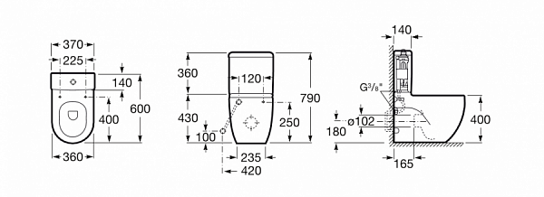 Унитаз (чаша) Roca Meridian Compact напольный 342248000