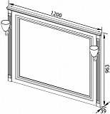 Зеркало Aquanet Паола 120 белый/золото 00186105