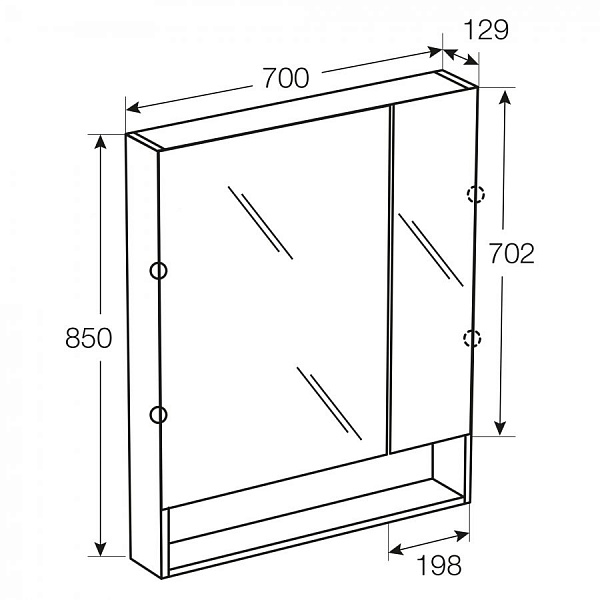 Зеркальный шкаф Roca The Gap 70 тиковое дерево ZRU9302845
