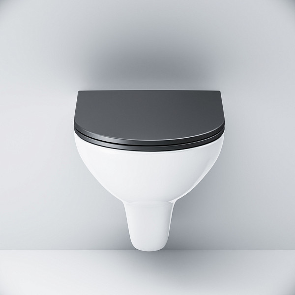 C901700SCmb Gem подвесной унитаз FlashClean с черным матовым сиденьем микролифт