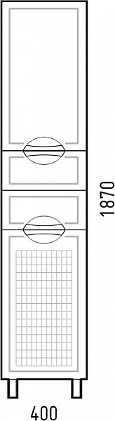 Шкаф-пенал Corozo "Монро 40 Z2", корзина
