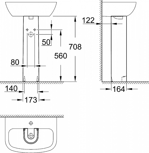 Пьедестал для раковины Grohe Bau Ceramic 39425000