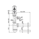 Сифон для раковины AlcaPlast A410P ⌀32 с отводом и донным клапаном
