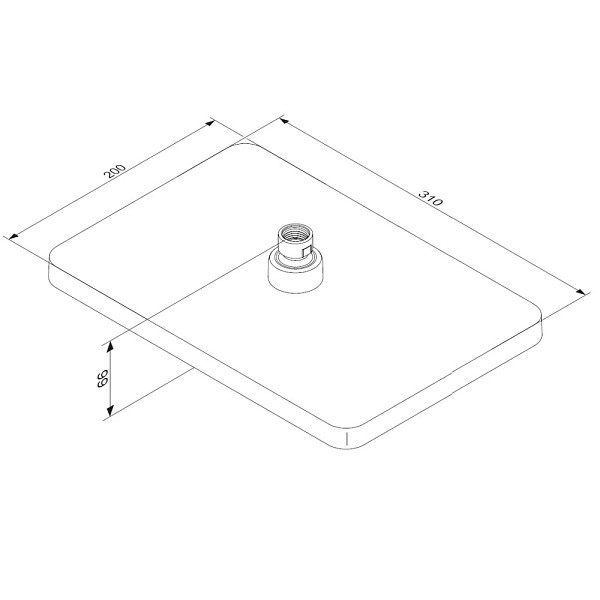 940050300 Merkur верхний душ, квадрат, черный