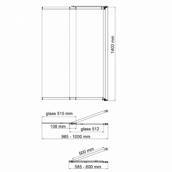Main 41S02-100R Matt glass Fixed Стеклянная шторка