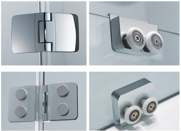 Душевое ограждение "KOLLER POOL" NEON N90RСB 900x900x1950 прозрачное Transparent  8мм CALC FREE хром/чёрный