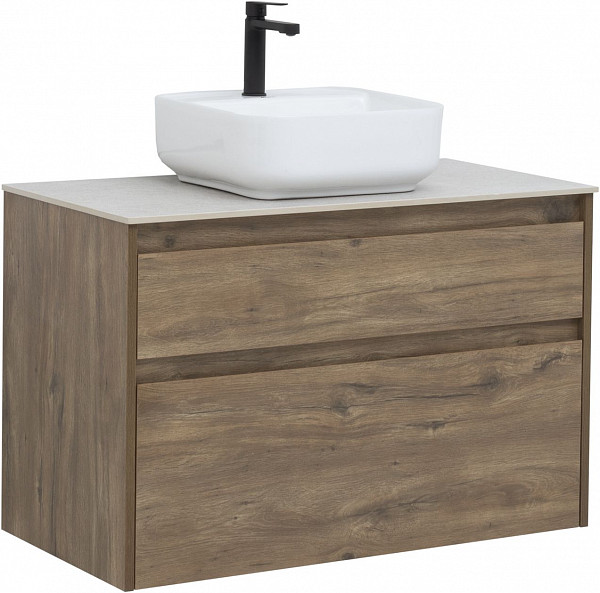 Тумба под раковину Aquanet Nova Lite 90 дуб рустикальный (2 ящика) 00249518