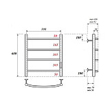 Полотенцесушитель электрический Point Афина PN04856 П4 500x600 диммер справа, хром