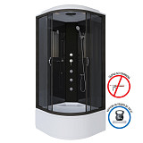 Душ.каб. NG-6508-14G (900х900х2150) высокий поддон(40см) стекло ТОНИРОВАННОЕ алюм черный 4 места