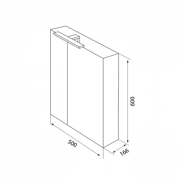 Шкаф-зеркало, 50 см, двухдверный, белый, New Mirro, IDDIS, NMIR502i99